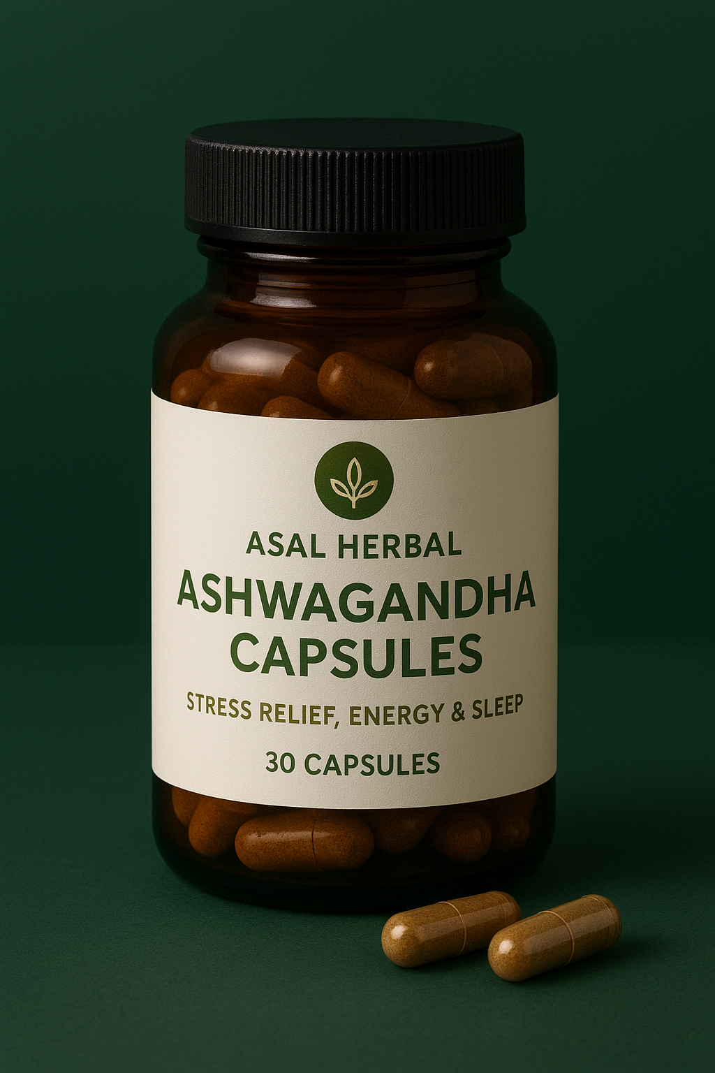 “Asal Herbal – Premium Ashwagandha Capsules | 100% Pure Stress Relief & Energy Boost”