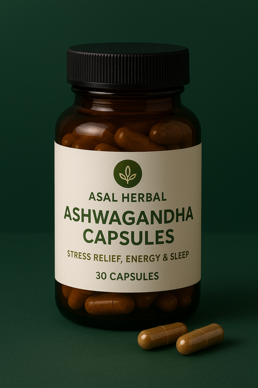 “Asal Herbal – Premium Ashwagandha Capsules | 100% Pure Stress Relief & Energy Boost”